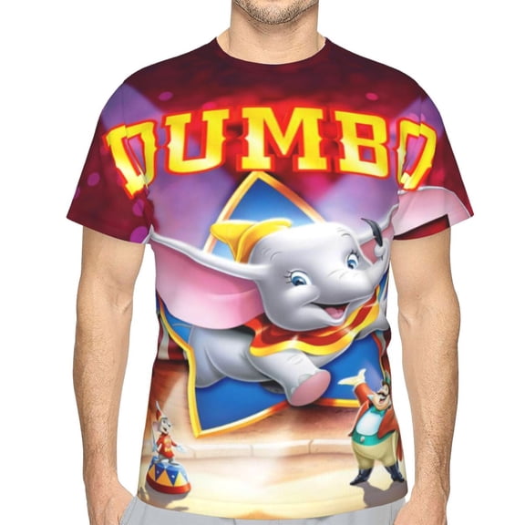 Unisex Adult Dumbo T-Shirts, 3D Graphic Novelty Shirts Crewneck Short Sleeve Tees for Men Women