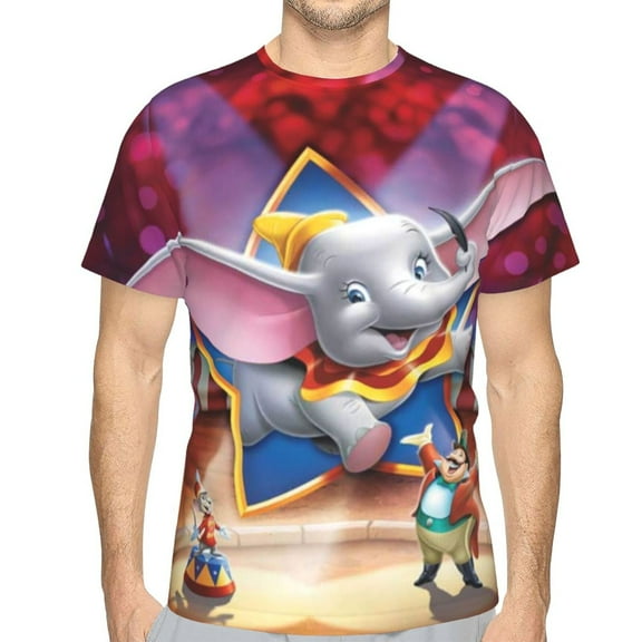 Unisex Adult Dumbo T-Shirts, 3D Graphic Novelty Shirts Crewneck Short Sleeve Tees for Men Women