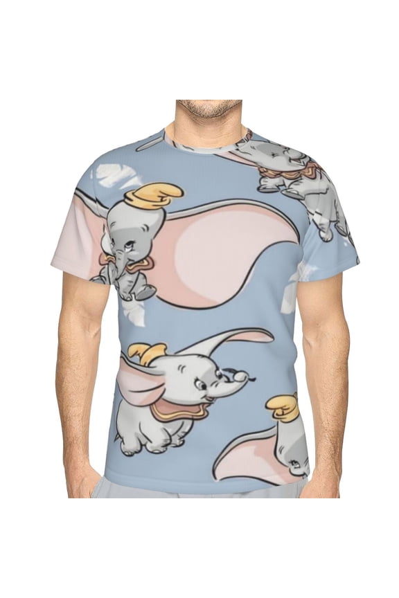 Unisex Adult Dumbo T-Shirts, 3D Graphic Novelty Shirts Crewneck Short Sleeve Tees for Men Women