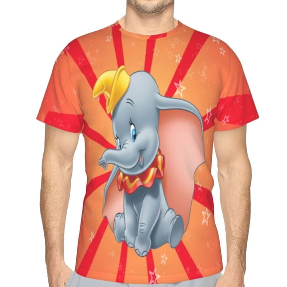 Unisex Adult Dumbo T-Shirts, 3D Graphic Novelty Shirts Crewneck Short Sleeve Tees for Men Women