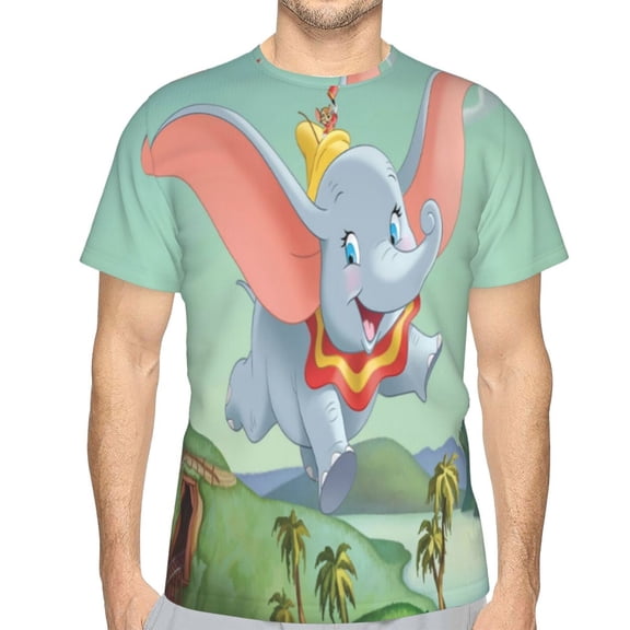 Unisex Adult Dumbo T-Shirts, 3D Graphic Novelty Shirts Crewneck Short Sleeve Tees for Men Women