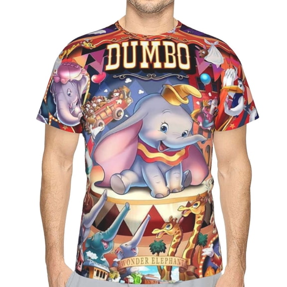 Unisex Adult Dumbo T-Shirts, 3D Graphic Novelty Shirts Crewneck Short Sleeve Tees for Men Women