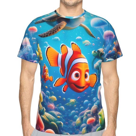 Unisex Adult Finding Ne-m T-Shirts, 3D Graphic Novelty Shirts Crewneck Short Sleeve Tees for Men Women