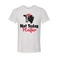 thumbnail image 1 of Unisex Adult Fit Cow Funny Not Today Heifer Short Sleeve T-shirt-White Triblend-small, 1 of 4