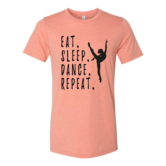Unisex Adult Fit Eat Sleep Dance Repeat Short Sleeve T-shirt-Sunset Triblend-medium