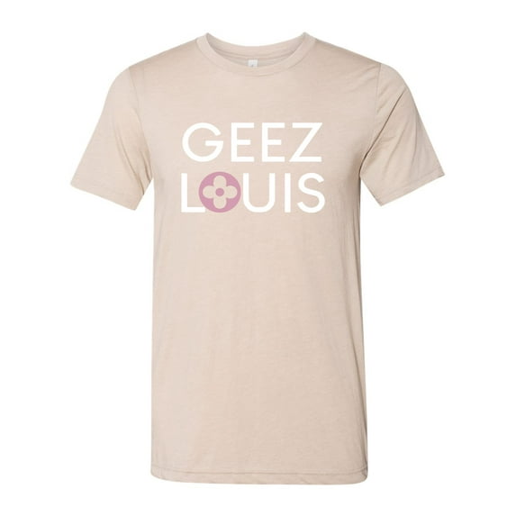 Unisex Adult Fit Geez Louis Short Sleeve T-shirt-Tan Triblend-large