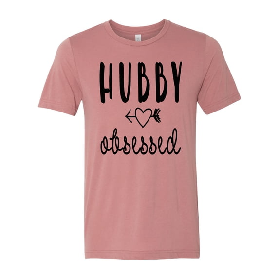 Unisex Adult Fit Hubby Obsessed Short Sleeve T-shirt-Mauve Triblend-medium
