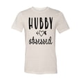 thumbnail image 1 of Unisex Adult Fit Hubby Obsessed Short Sleeve T-shirt-Oatmeal Triblend-small, 1 of 4