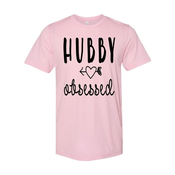 Unisex Adult Fit Hubby Obsessed Short Sleeve T-shirt-Pink Triblend-medium