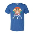 thumbnail image 1 of Unisex Adult Fit Meditaiting Sloth Dude Chill Short Sleeve T-shirt-True Royal Triblend-xxxl, 1 of 4