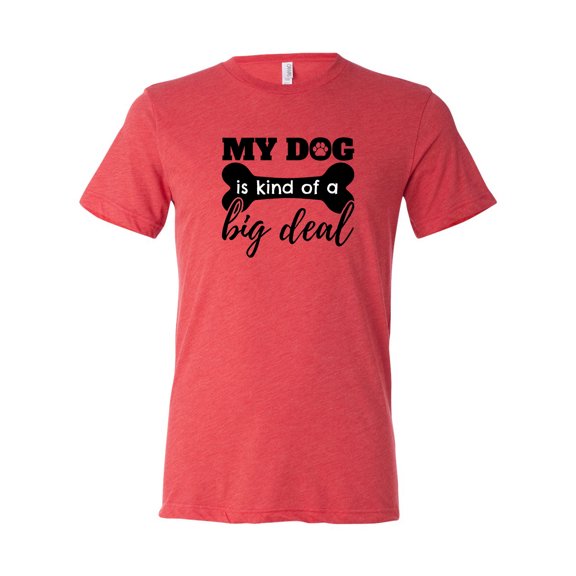 Unisex Adult Fit My Dog is Kind of An Important Person Short Sleeve T-Shirt-Red Triblend-Large