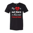 thumbnail image 1 of Unisex Adult Fit My Heart Is Out There Soccer Mom Short Sleeve T-shirt-Black Triblend-medium, 1 of 4