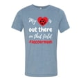 thumbnail image 1 of Unisex Adult Fit My Heart Is Out There Soccer MomShort Sleeve T-shirt-Denim Triblend-medium, 1 of 4