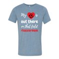thumbnail image 1 of Unisex Adult Fit My Heart Is Out There Soccer MomShort Sleeve T-shirt-Denim Triblend-xl, 1 of 4