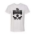 thumbnail image 1 of Unisex Adult Fit My Shelter Dog Rescued Me (Black Print) Short Sleeve T-shirt-White Triblend-small, 1 of 4