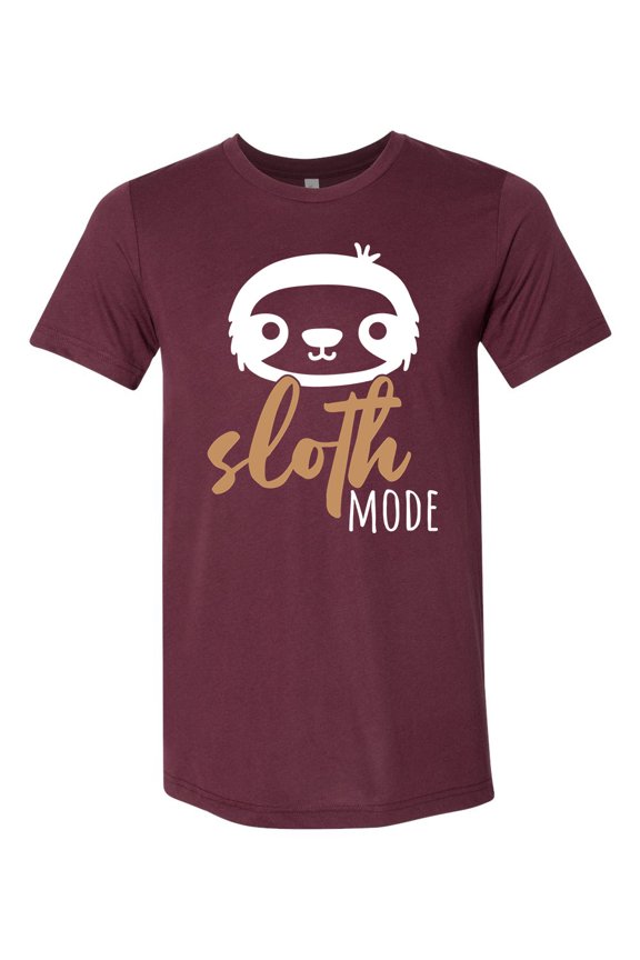 Unisex Adult Fit Sloth Mode Short Sleeve T-shirt-Maroon Triblend-xl