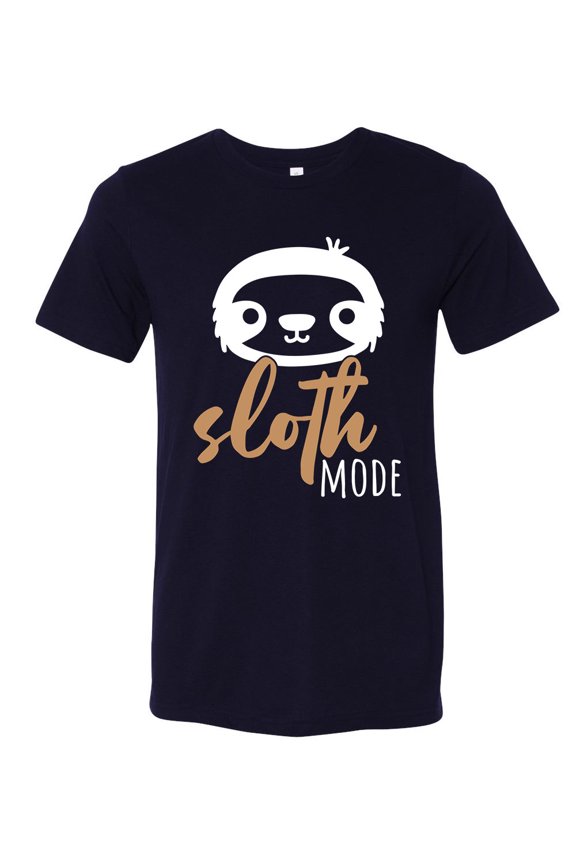 Unisex Adult Fit Sloth Mode Short Sleeve T-shirt-Navy Triblend-medium