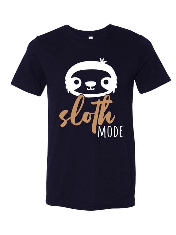 Unisex Adult Fit Sloth Mode Short Sleeve T-shirt-Navy Triblend-xl