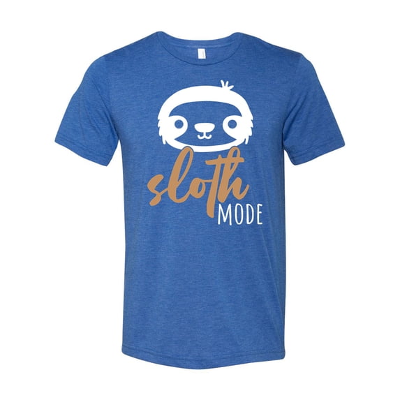 Unisex Adult Fit Sloth Mode Short Sleeve T-shirt-True Royal Triblend-medium