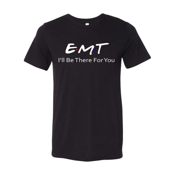 Unisex Adult Friends Inspired Intro EMT Short Sleeve T-shirt-Black Triblend-medium