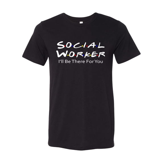 Unisex Adult Friends Show Inspired Social Worker Short Sleeve T-shirt-Black Triblend-large
