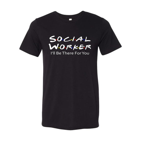 Unisex Adult Friends Show Inspired Social Worker Short Sleeve T-shirt-Black Triblend-medium