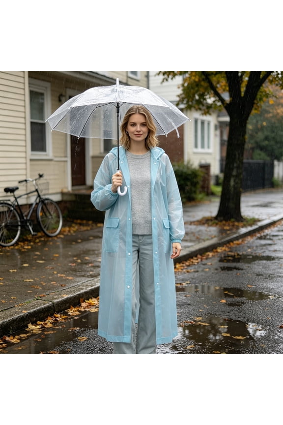 Unisex Adult Full Body Raincoat Heavy Rain Protection Waterproof Windproof Breathable Hooded Rain Jacket for Outdoor Cycling Camping