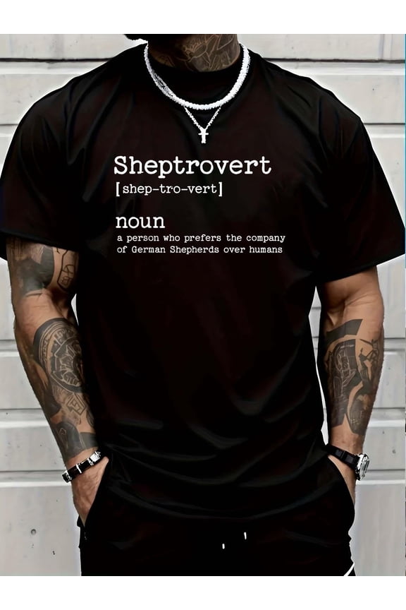 Unisex-Adult Funny German Shepherd Dog T-Shirt, Black, Small, Short Sleeve, Crew Neck, Polyester 100% Soft Cotton Lightweight Casual Graphic Tee,Casual Summer Fashion T-shirt
