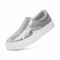 thumbnail image 1 of Unisex Adult Glitter Slip-On Shoes Fashion Low Top Sparkly Sneakers Casual Shiny Sequin Tennis Walking Shoes, 1 of 7