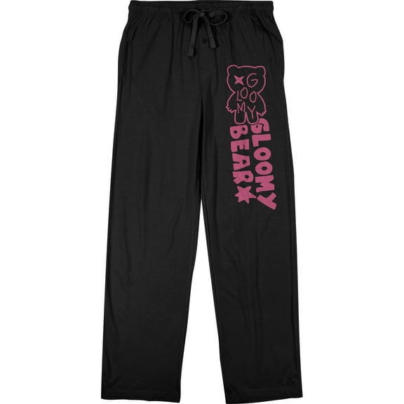 Gloomy Bear text and silhouette on Black Adult sleep pant-XXL