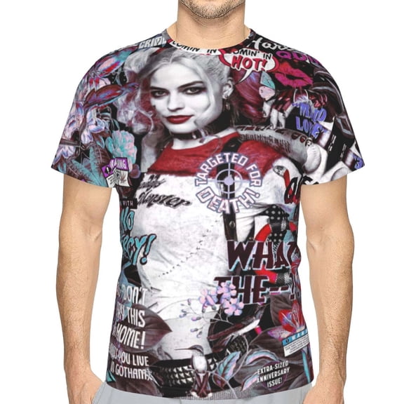 Unisex Adult Harley Quinn T-Shirts, 3D Graphic Novelty Shirts Crewneck Short Sleeve Tees for Men Women