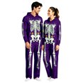 thumbnail image 1 of Unisex Adult Hooded Onesie, Halloween Skeleton Full‑Body Print Long Sleeve Jumpsuit for Men Women Home Loungewear, 1 of 8