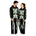 thumbnail image 1 of Unisex Adult Hooded Onesie, Halloween Skeleton Full‑Body Print Long Sleeve Jumpsuit for Men Women Home Loungewear, 1 of 8