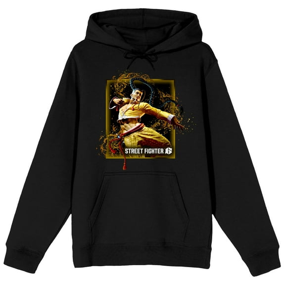 Street Fighter VI Jamie in Frame on Black Adult Hoodie-Medium