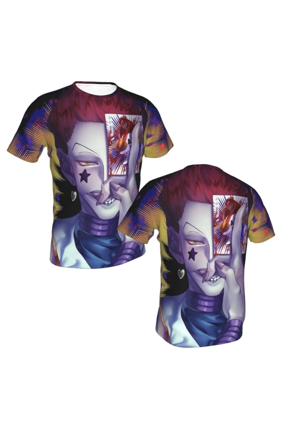Unisex Adult Hunter X Hunte Hisoka T-Shirts, 3D Graphic Novelty Shirts Crewneck Short Sleeve Tees for Men Women