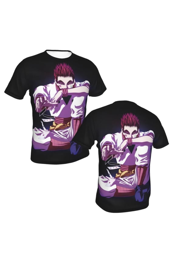 Unisex Adult Hunter X Hunte Hisoka T-Shirts, 3D Graphic Novelty Shirts Crewneck Short Sleeve Tees for Men Women