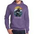 thumbnail image 1 of Unisex Adult I Believe in Sasquatch Bigfoot Funny Hoodie Sweatshirt, Medium Heather Purple, 1 of 3