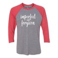 thumbnail image 1 of Unisex Adult Imperfect and Forgiven Raglan Short Sleeve T-shirt-Vintage Red/Premium Heather-medium, 1 of 4