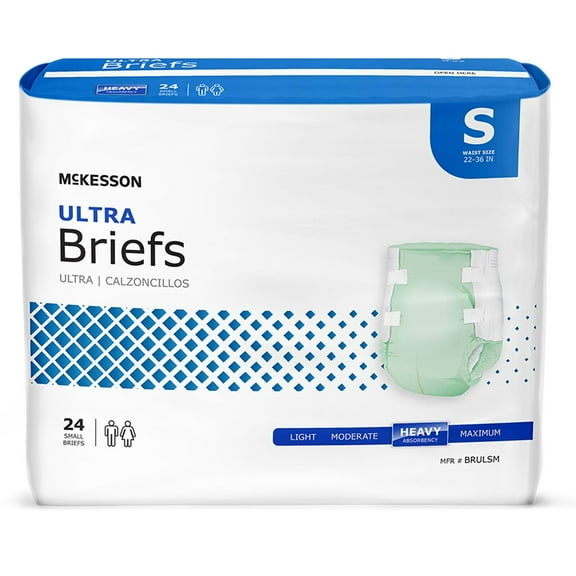 Unisex Adult Incontinence Brief McKesson Ultra Small Disposable Heavy Absorbency Bag of 24 - BRULSM