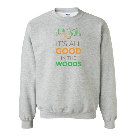 Unisex Adult It's All Good in the Woods Crew Neck Sweatshirt-Heather Grey-Large