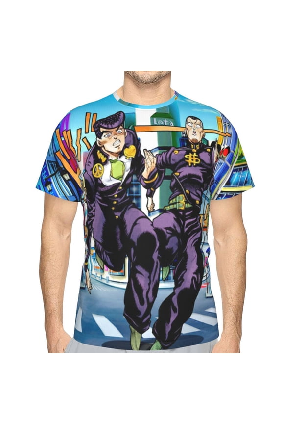 Unisex Adult JoJo Bizarre Adventure T-Shirts, 3D Graphic Novelty Shirts Crewneck Short Sleeve Tees for Men Women