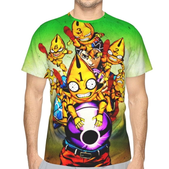Unisex Adult JoJo Bizarre Adventure T-Shirts, 3D Graphic Novelty Shirts Crewneck Short Sleeve Tees for Men Women