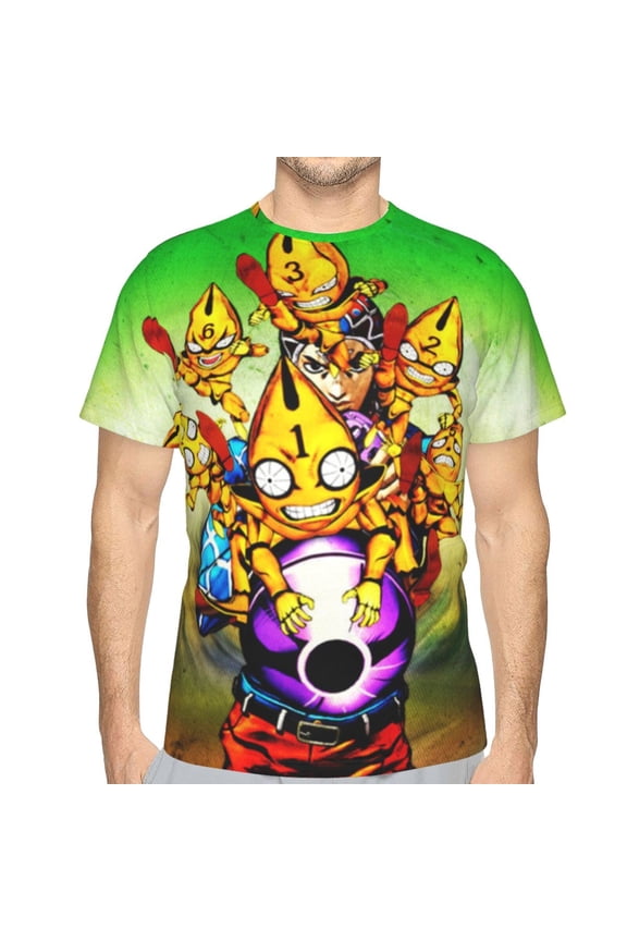 Unisex Adult JoJo Bizarre Adventure T-Shirts, 3D Graphic Novelty Shirts Crewneck Short Sleeve Tees for Men Women