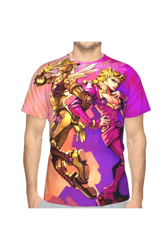 Unisex Adult JoJo Bizarre Adventure T-Shirts, 3D Graphic Novelty Shirts Crewneck Short Sleeve Tees for Men Women