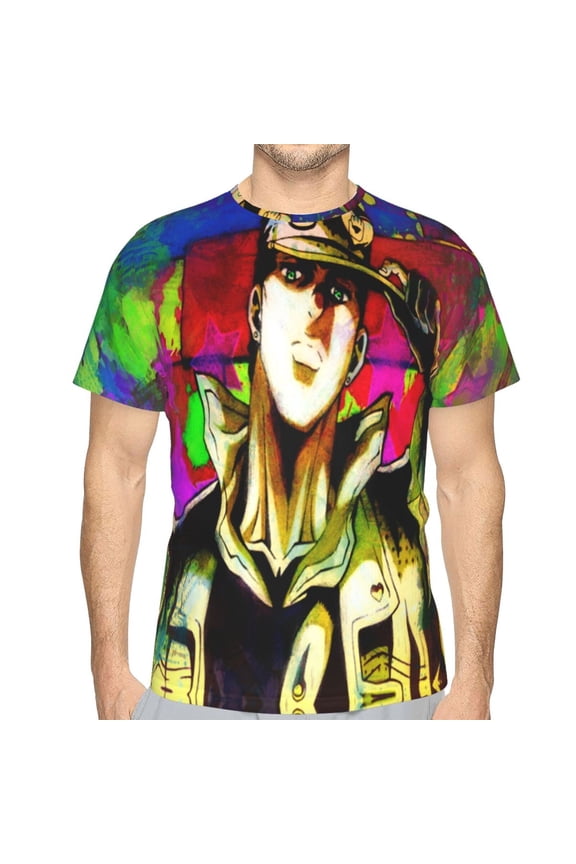 Unisex Adult JoJo Bizarre Adventure T-Shirts, 3D Graphic Novelty Shirts Crewneck Short Sleeve Tees for Men Women