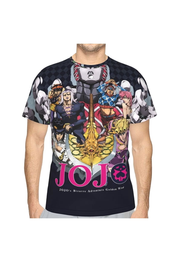 Unisex Adult JoJo Bizarre Adventure T-Shirts, 3D Graphic Novelty Shirts Crewneck Short Sleeve Tees for Men Women