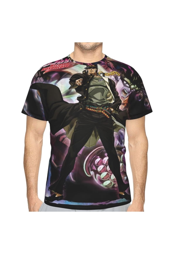 Unisex Adult JoJo Bizarre Adventure T-Shirts, 3D Graphic Novelty Shirts Crewneck Short Sleeve Tees for Men Women