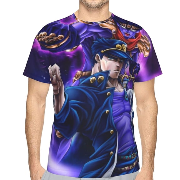 Unisex Adult JoJo Bizarre Adventure T-Shirts, 3D Graphic Novelty Shirts Crewneck Short Sleeve Tees for Men Women
