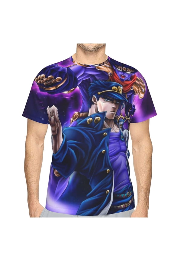 Unisex Adult JoJo Bizarre Adventure T-Shirts, 3D Graphic Novelty Shirts Crewneck Short Sleeve Tees for Men Women