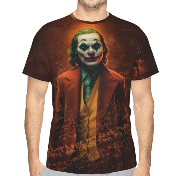 Unisex Adult Joker T-Shirts, 3D Graphic Novelty Shirts Crewneck Short Sleeve Tees for Men Women
